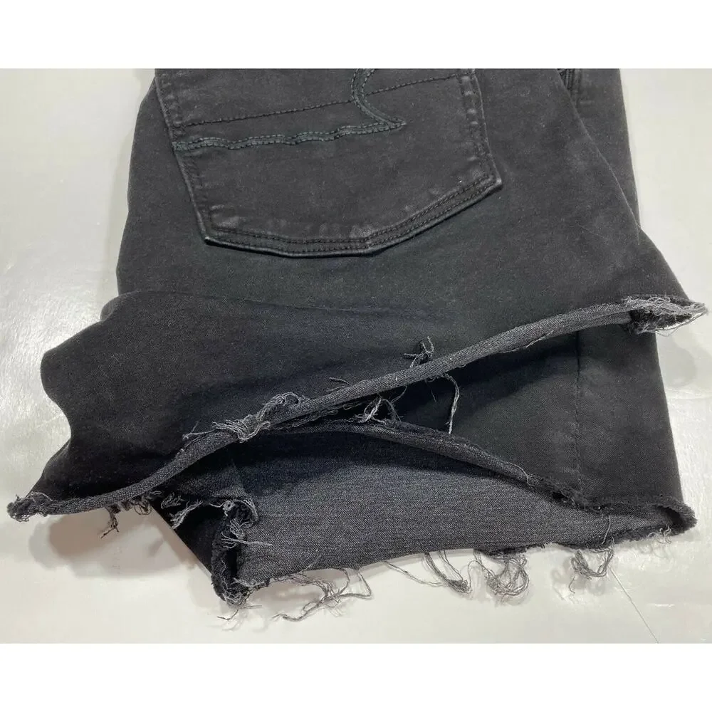 American Eagle Shorts 8 Hi-Rise Shortie Super Super Stretch Black Denim